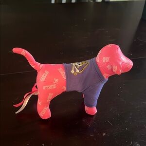 Victoria’s Secret Pink Dog Plush Toy with East Carolina Purple Shirt